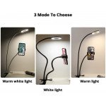 Wholesale 2 in 1 - 360 Degree Mobile Phone Holder Stand Long Arm Flexible Desktop Clip Bracket Photography 3 Modes Dimmable LED Selfie Light for TIK Tok YouTube Video Photo Live Stream Makeup (Black)